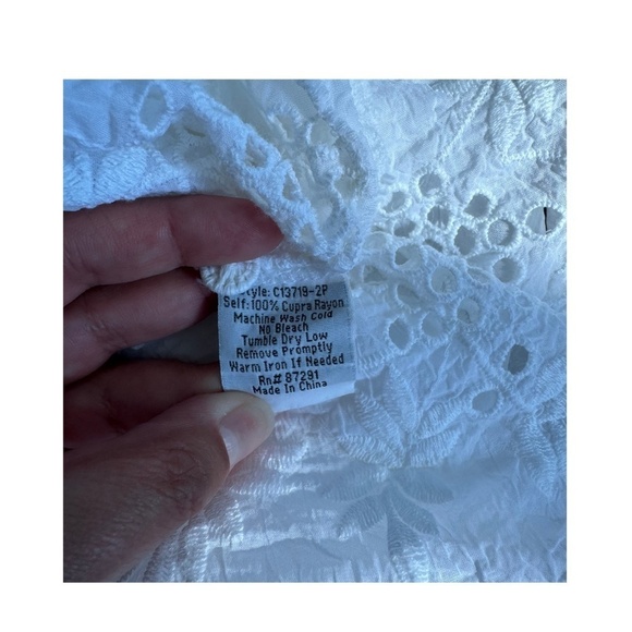 Johnny Was Ellie Cupro white tunic top size PL - Picture 8 of 8